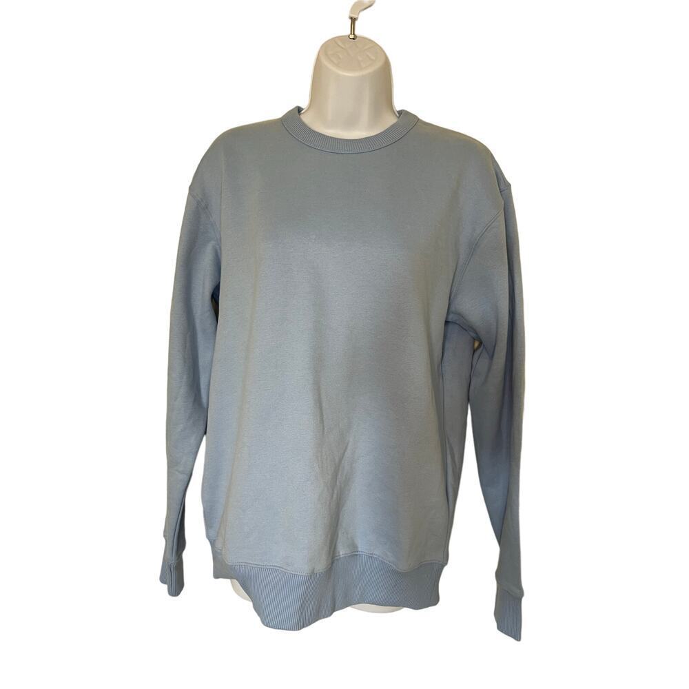 Denim & Flower Blue Crewneck Sweatshirt Baby Blue Coastal Preppy